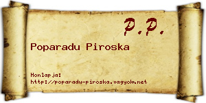 Poparadu Piroska névjegykártya